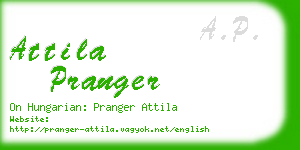 attila pranger business card